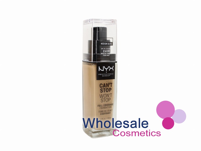 6 x NYX Professional Can't Stop Won't Stop Foundation Full Coverage - 09 MEDIUM OLIVE